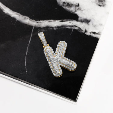yellow diamond letter k pendant